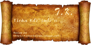 Tinka Kálmán névjegykártya
